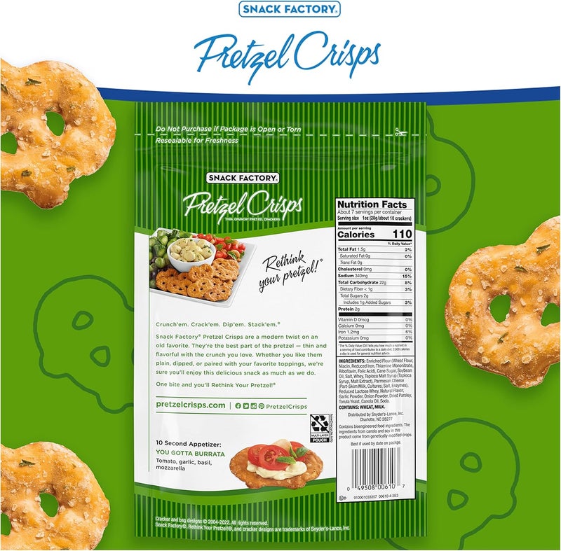 Snack Factory Garlic Parmesan Pretzel Crisps 7.2oz - Image 5