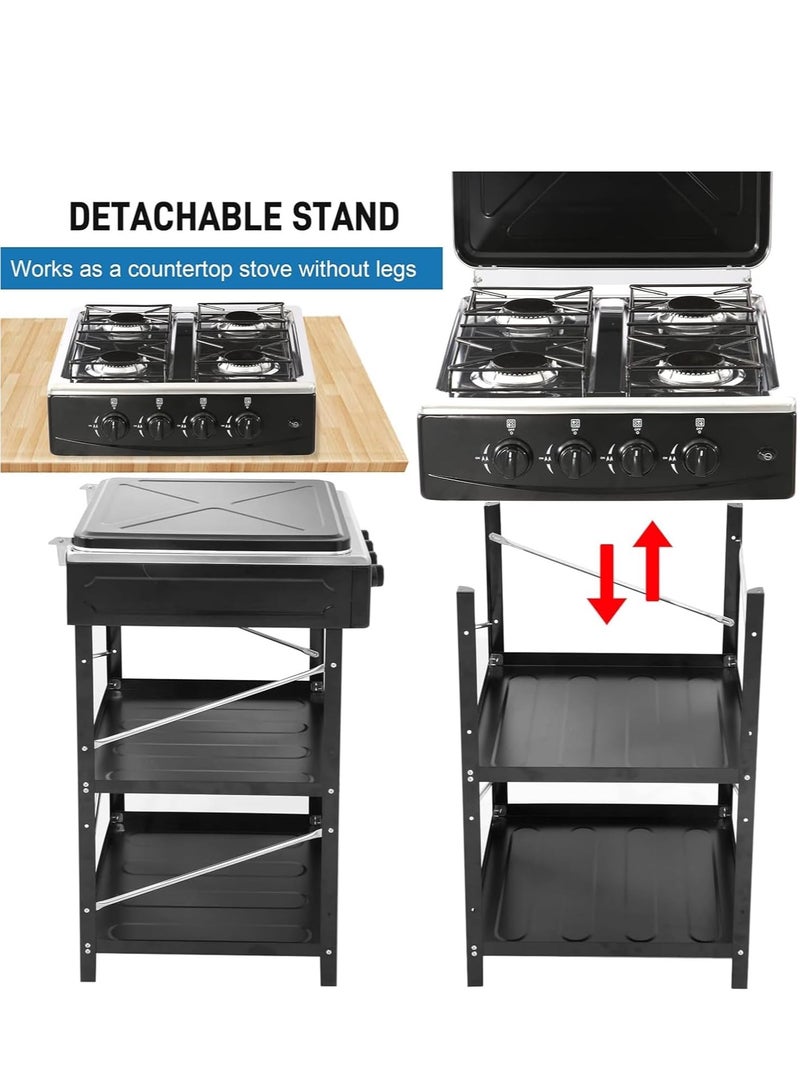 4-burner gas stove with self-ignition shelves  - Image 2