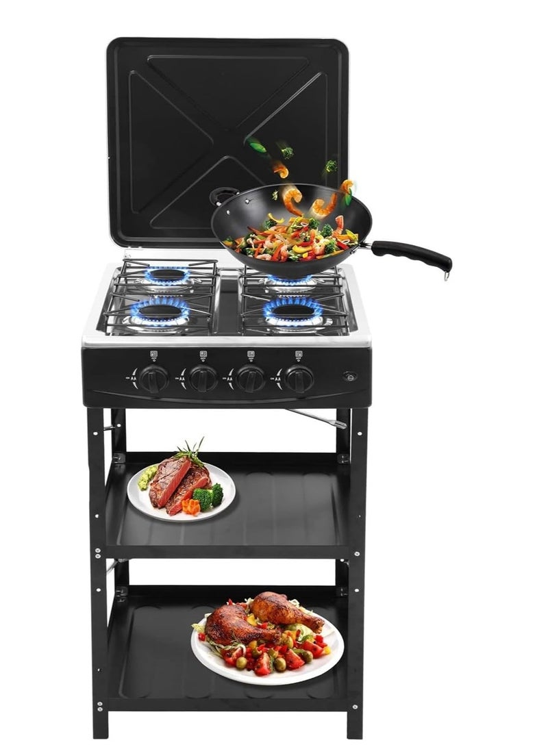 4-burner gas stove with self-ignition shelves  - Image 1