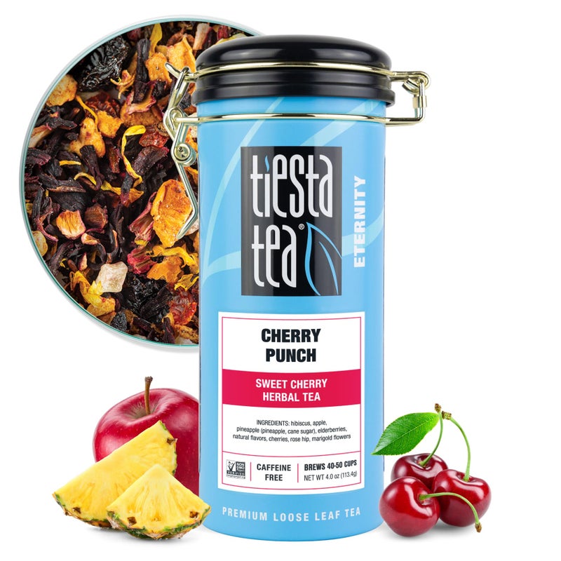 Tiesta Tea  Cherry Punch Loose Leaf Sweet Cherry Herbal Drink Premium Blend NonCaffeinated Fruit Tea Makes Hot or Iced  Up to 50 Cups 4oz Refillable Tin - Image 3