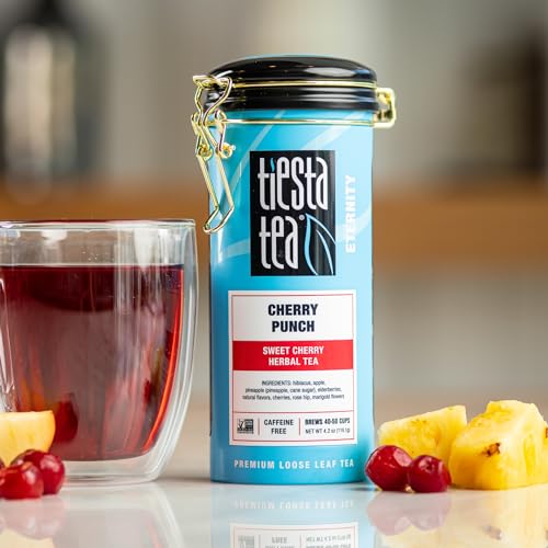 Tiesta Tea  Cherry Punch Loose Leaf Sweet Cherry Herbal Drink Premium Blend NonCaffeinated Fruit Tea Makes Hot or Iced  Up to 50 Cups 4oz Refillable Tin - Image 5