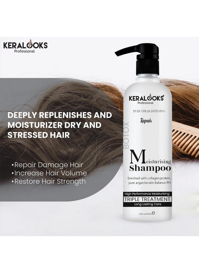 keralooks professional - Keralooks professional ® Moisturising ever straightening hair shampoo and mask |500ml| (combo set)~ For Damaged hair | Dry & Dull hair | Frizzy hair - Image 1