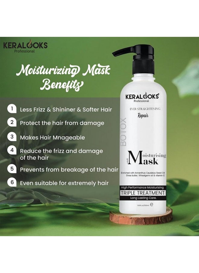 keralooks professional - Keralooks professional ® Moisturising ever straightening hair shampoo and mask |500ml| (combo set)~ For Damaged hair | Dry & Dull hair | Frizzy hair - Image 1