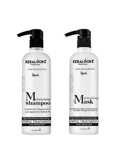 Keralooks professional ® Moisturising ever straightening hair shampoo and mask |500ml| (combo set)~ For Damaged hair | Dry & Dull hair | Frizzy hair