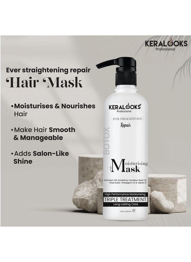 keralooks professional - Keralooks professional ® Moisturising ever straightening hair shampoo and mask |500ml| (combo set)~ For Damaged hair | Dry & Dull hair | Frizzy hair - Image 1