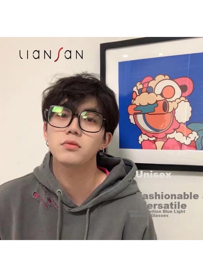 Fall in love Love At First Sight Blue Light Blocking Radiation Protection Glasses Unisex Oversized Clear Lens Glasses Mobile Phone Glasses Frame 8599 Black - Image 2