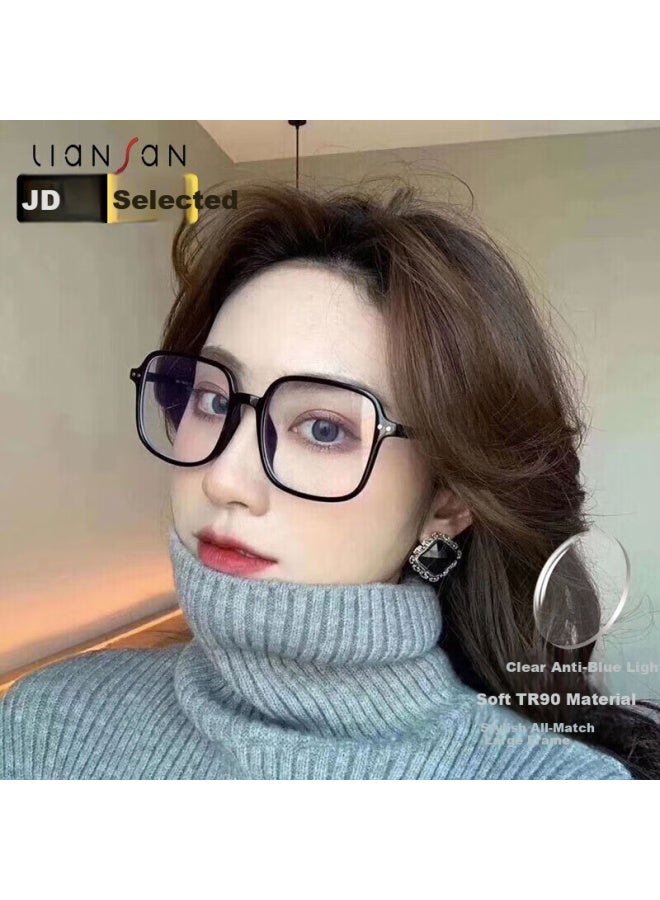 Fall in love Love At First Sight Blue Light Blocking Radiation Protection Glasses Unisex Oversized Clear Lens Glasses Mobile Phone Glasses Frame 8599 Black - Image 1