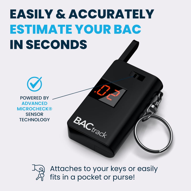 BACtrack Keychain Breathalyzer (Black) | Ultra-Portable Pocket Keyring Alcohol Tester for Personal Use - Image 2