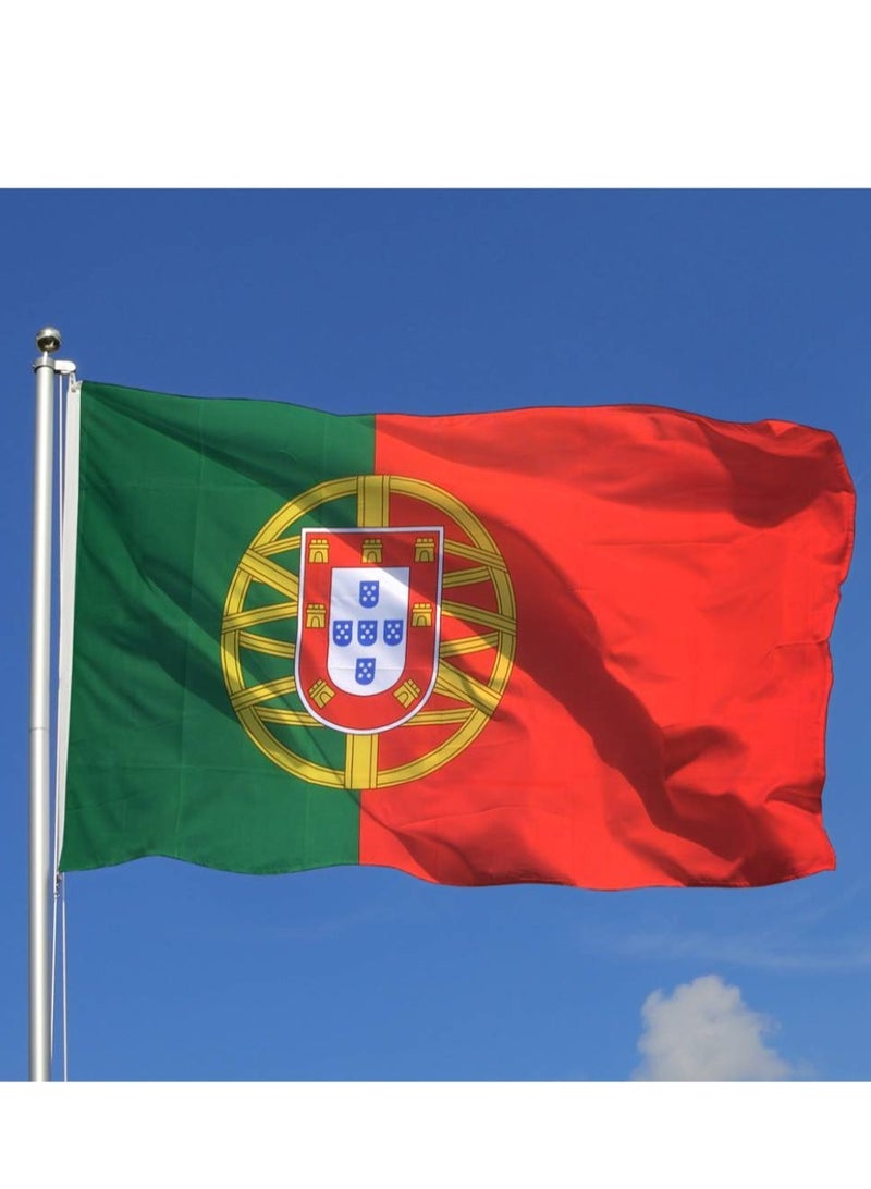 فيتاشيلي علم البرتغال اليوم الوطني متين يدوم طويلاً للاستخدام الخارجي والداخلي لبناء ديكور المنزل والسيارة 150X90CM  - Image 1