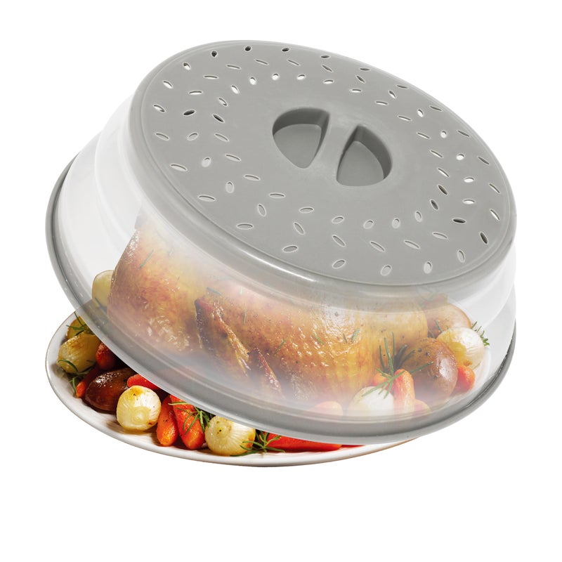 RUNZI 8.3inch Collapsible Microwave Food Cover, Splatter Guard,Vented Microwave Lid for Food, BPA free TPR, Dishwasher safe - Image 1
