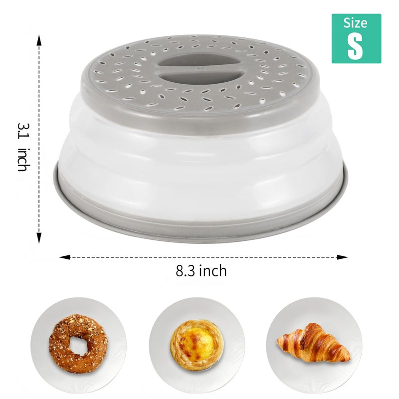RUNZI 8.3inch Collapsible Microwave Food Cover, Splatter Guard,Vented Microwave Lid for Food, BPA free TPR, Dishwasher safe - Image 2