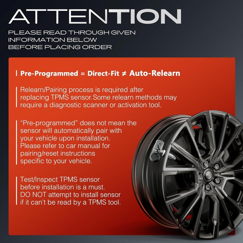 A-Premium 4PCS TPMS Sensor for Tire Pressure Monitoring - Image 2