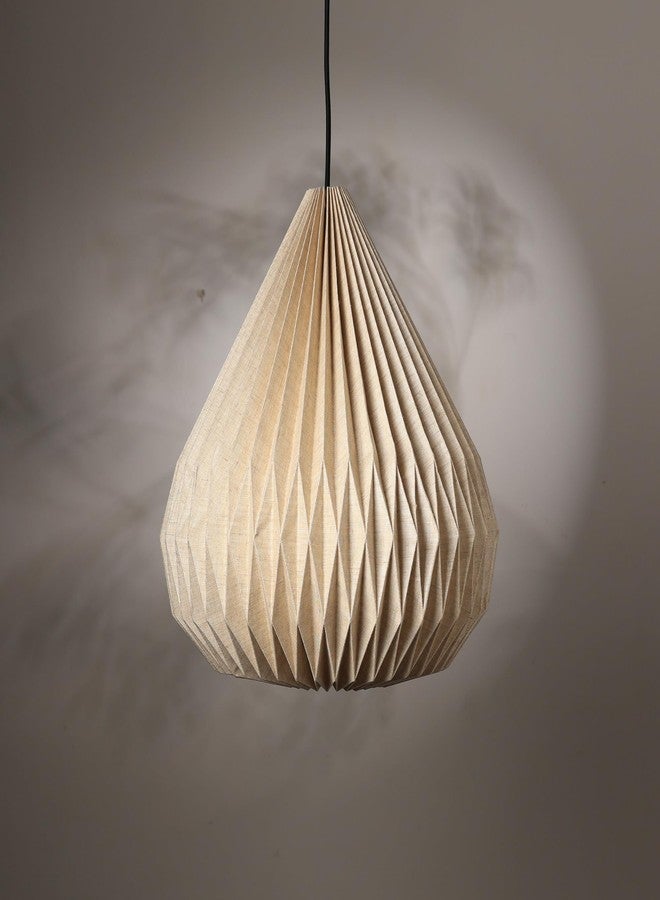 FIG Living Dome Shape Pendant Lamp (Linen) | Handcrafted Origami Ceiling Lamp | Best for Dining Room, Living Room, Hallway, Cafe & Restaurant | Modern Design Lampshade | (Bulb not Included) - Image 2