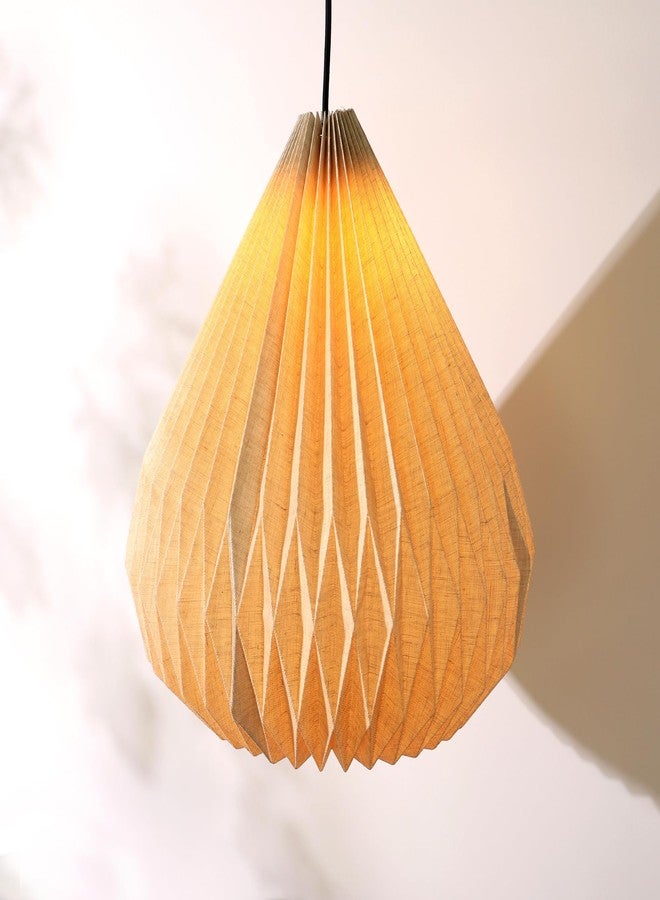 FIG Living Dome Shape Pendant Lamp (Linen) | Handcrafted Origami Ceiling Lamp | Best for Dining Room, Living Room, Hallway, Cafe & Restaurant | Modern Design Lampshade | (Bulb not Included) - Image 4