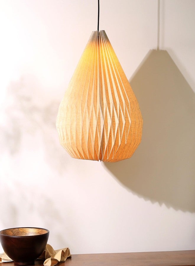 FIG Living Dome Shape Pendant Lamp (Linen) | Handcrafted Origami Ceiling Lamp | Best for Dining Room, Living Room, Hallway, Cafe & Restaurant | Modern Design Lampshade | (Bulb not Included) - Image 5