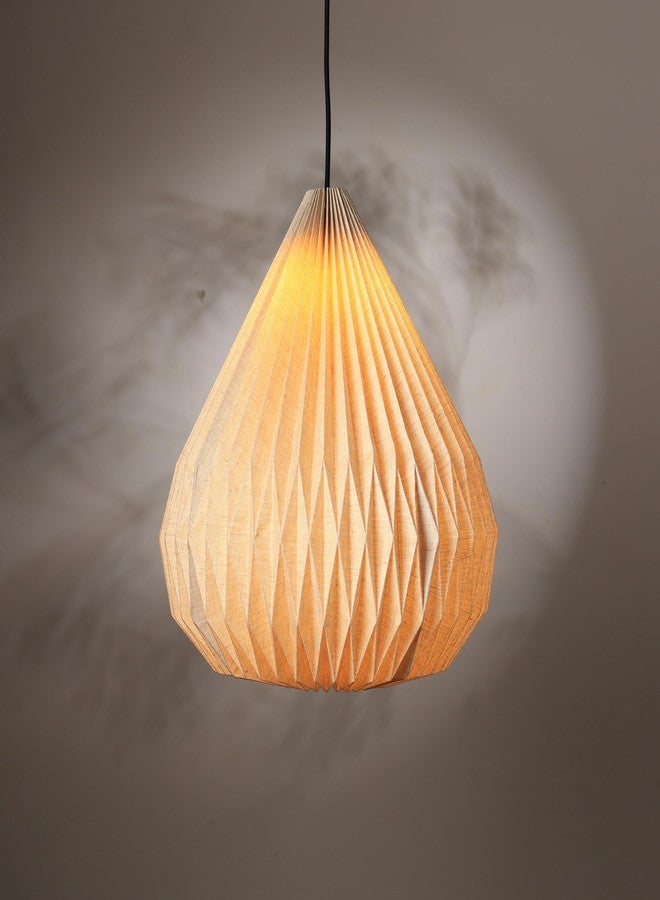 FIG Living Dome Shape Pendant Lamp (Linen) | Handcrafted Origami Ceiling Lamp | Best for Dining Room, Living Room, Hallway, Cafe & Restaurant | Modern Design Lampshade | (Bulb not Included) - Image 1