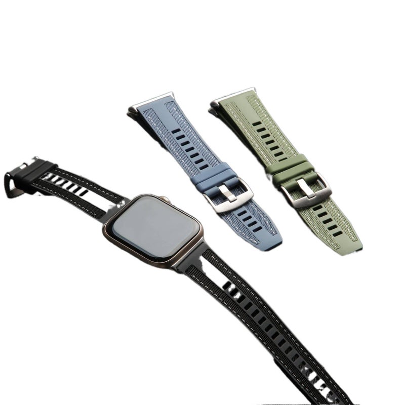سوار ساعة ذكية رياضي من السيليكون متوافق باللون أزرق قابل للتعديل مع Samsung Galaxy Watch 8 Classic بملاءمة قابلة للتعديل وحزام ناعم للاستبدال اليومي للمكتب المنزلي للتنقل اليومي - Image 4