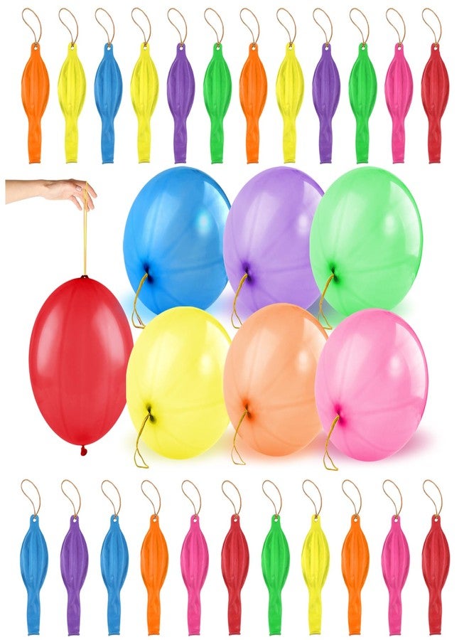 PEASUG 30pcs Punch Balloons for Kids, Thickened Neon Punching Balloon, Large Heavy Duty Balloons with Rubber Band Handle for Easter Egg Fillers, Birthday Party Favors, Goodie Bag, Prizes - Image 1
