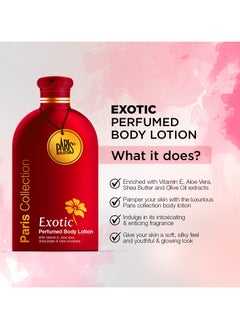 Paris Collection Exotic Perfume Body Lotion Unisex 400ml  - Image 2