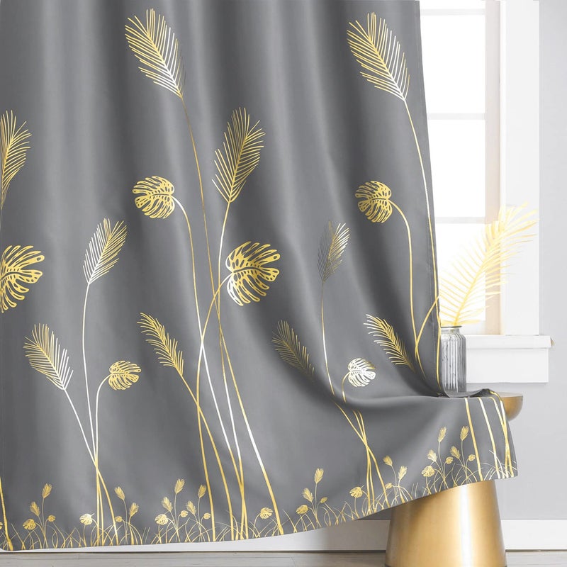 Estelar Textiler Extra Wide Blackout curtain 120W x 96L Inch Long Gold Palm Tree curtain Energy Saving curtain Light Blocking Window Drape for Sliding Door  10ft Wide x 8ft Long 1 Panel - Image 4