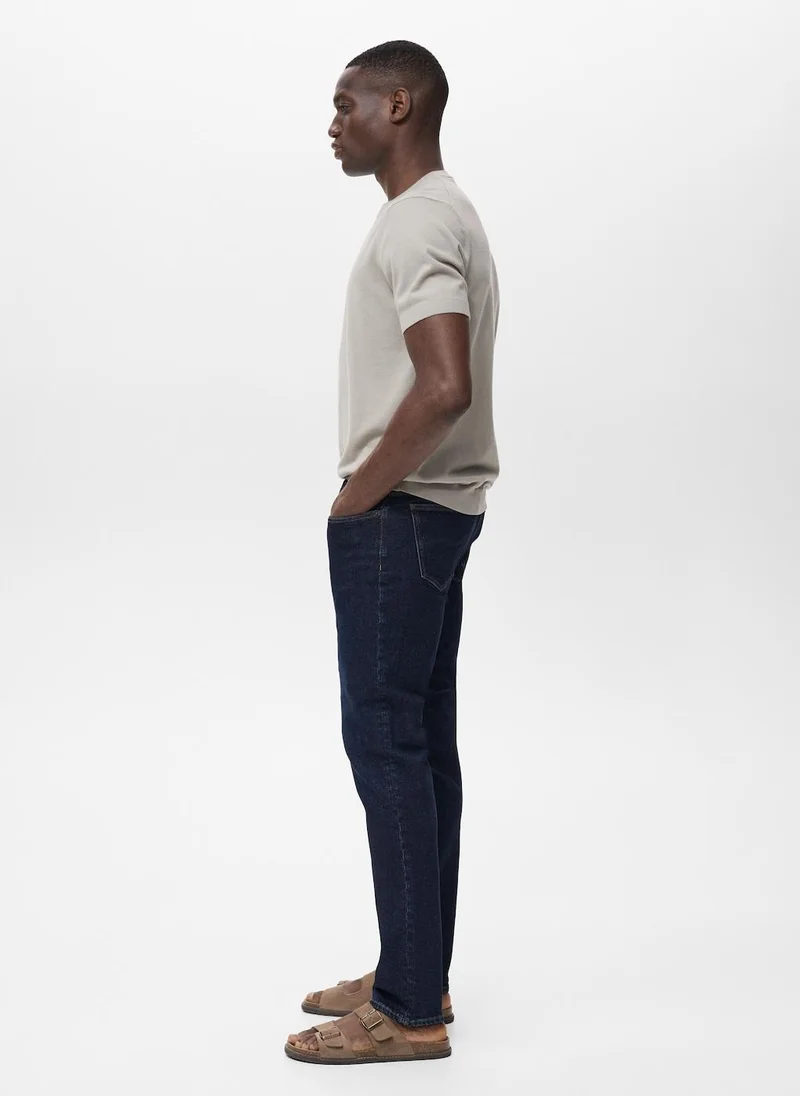 Mango Man Jan Slim-Fit Dark-Wash Jeans