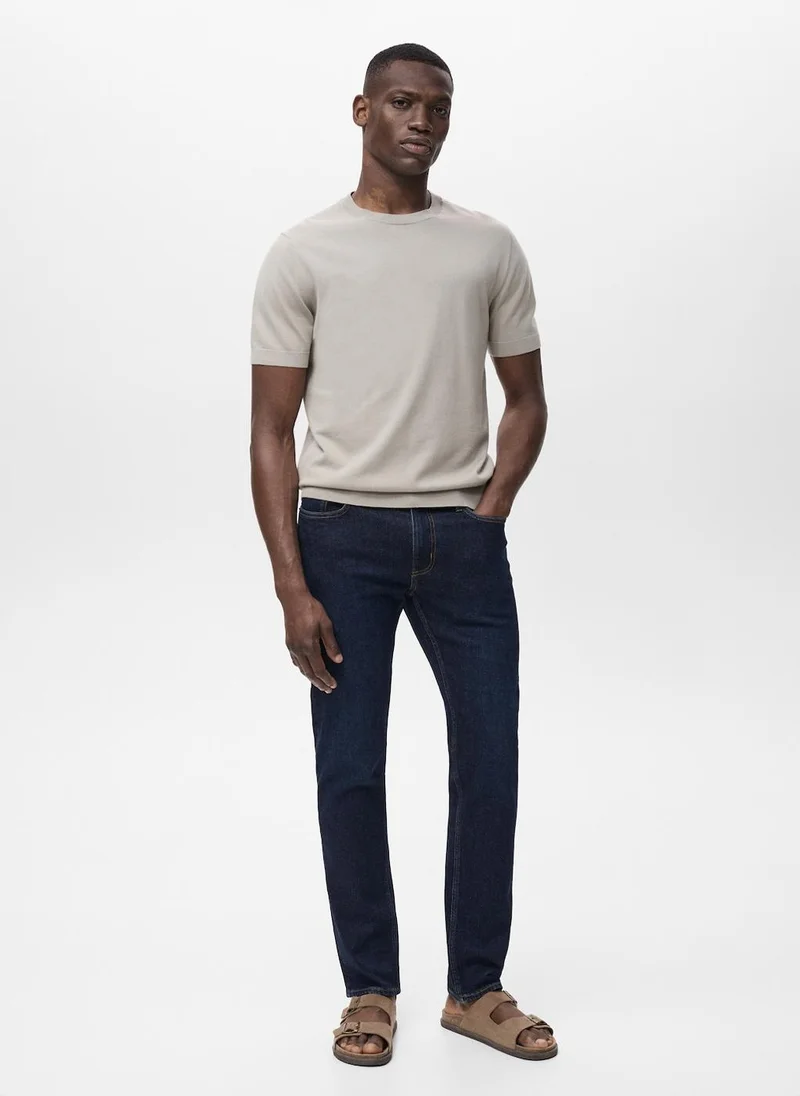 Mango Man Jan Slim-Fit Dark-Wash Jeans