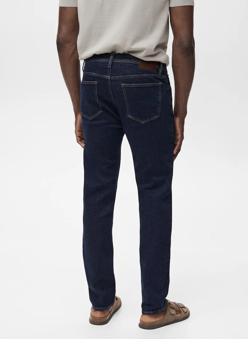 Mango Man Jan Slim-Fit Dark-Wash Jeans