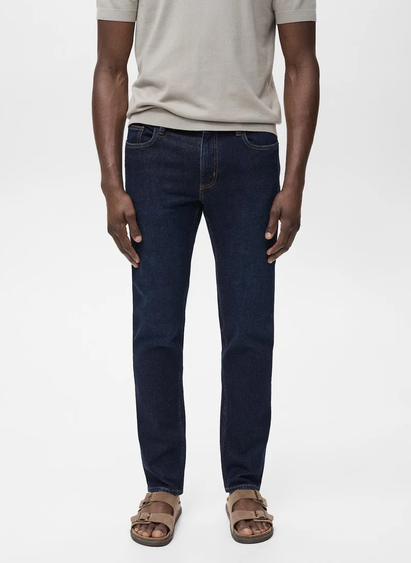 Mango Man Jan Slim-Fit Dark-Wash Jeans