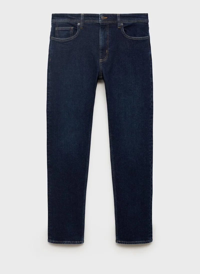 Mango Man Jan Slim-Fit Dark-Wash Jeans
