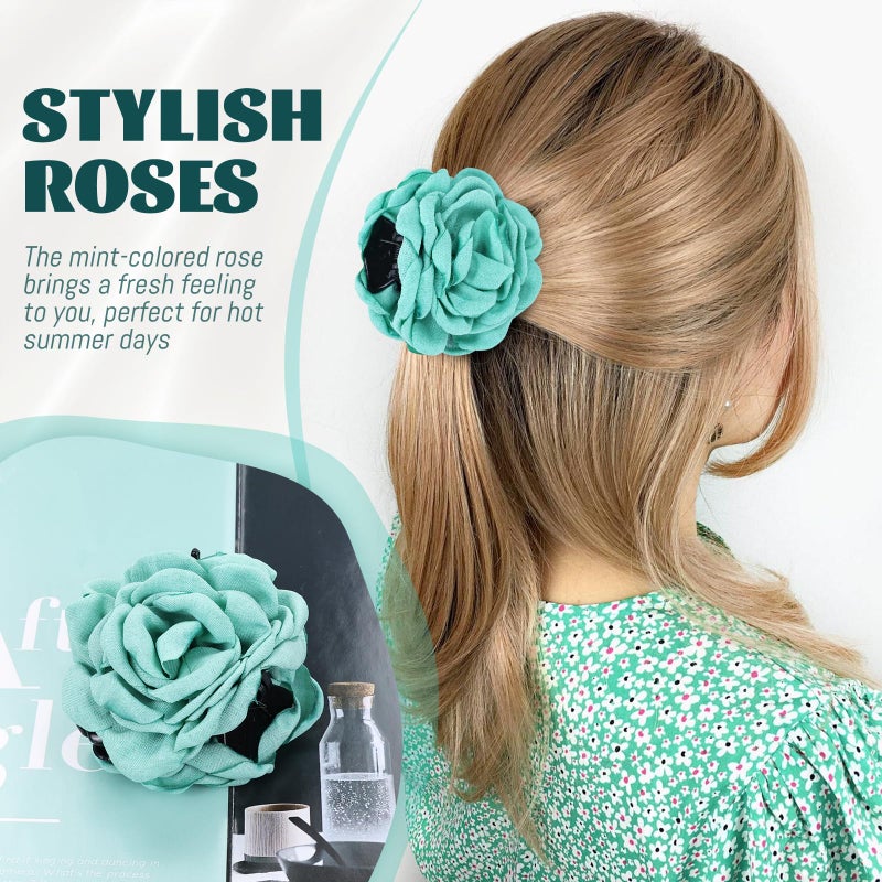 Cinaci 6 Pieces 9cm/3.5" Retro Flower Rose Hair Claws Clips with Strong Hold Floral Updo Hair Clips Barrettes Accessories for Women Girls - Image 5