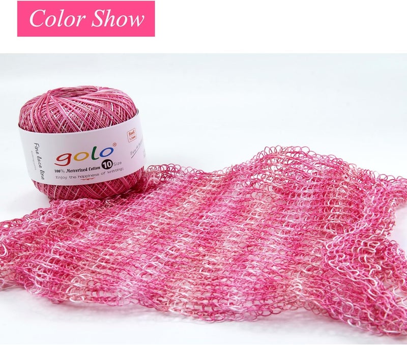 Golo Crochet Thread Size10 Yarn for Hand Knitting Lace Thread Pink D95 - Image 2