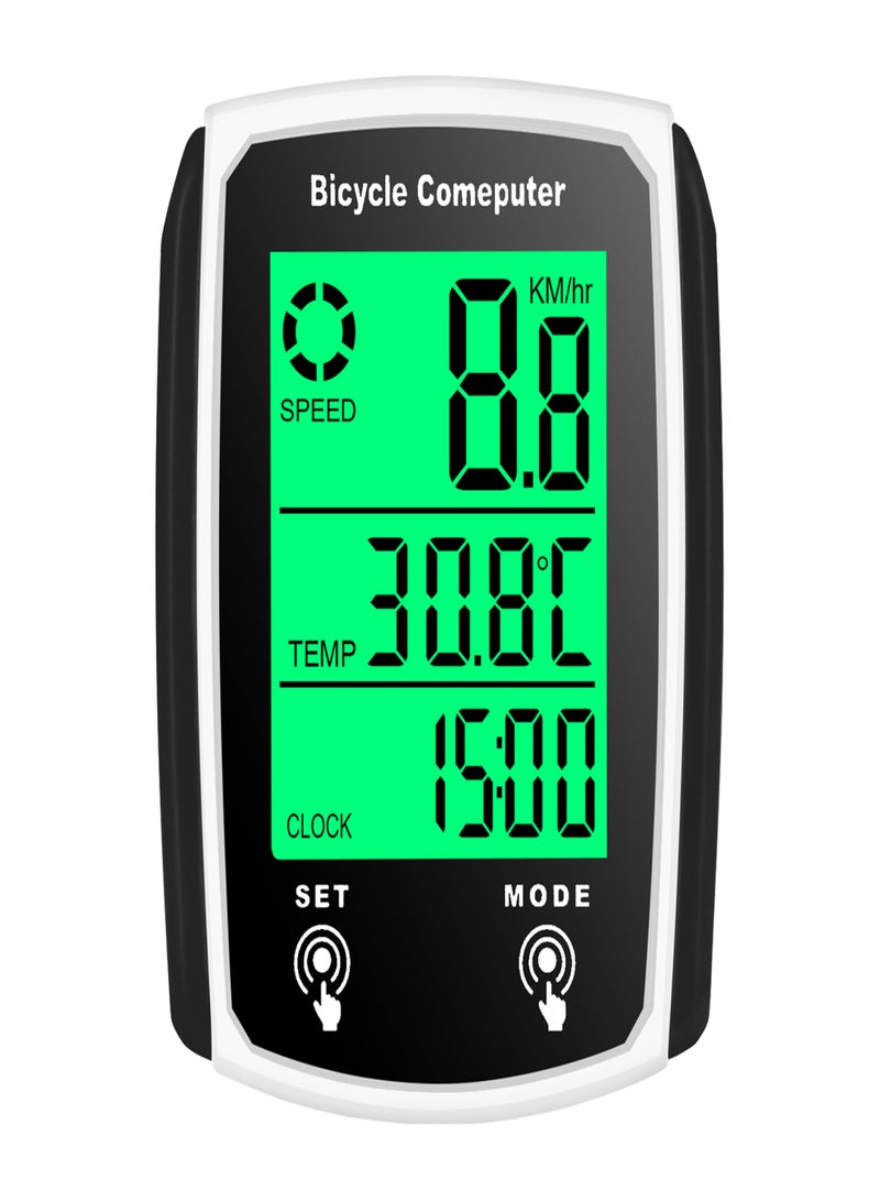 Generic Wired Bike Computer 19 Functions Touch Bike Speedometer Odometer Waterproof Bicycle Computer with Backlight  - Image 1