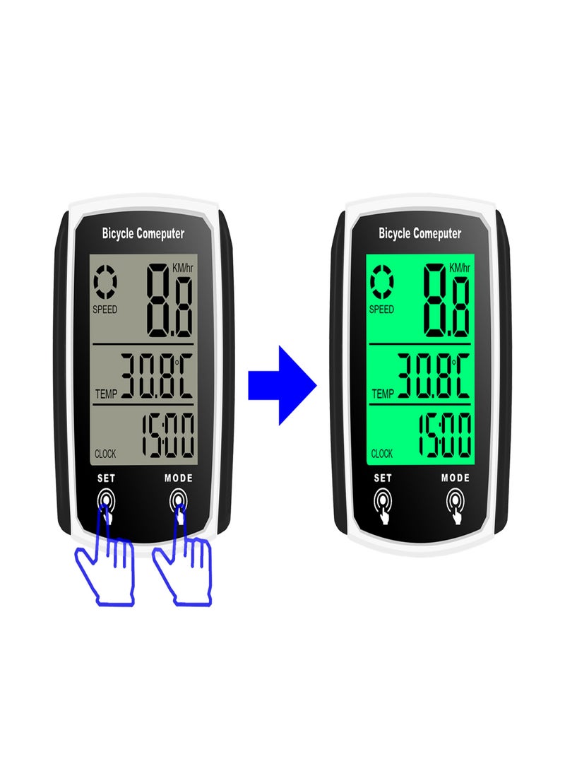 Generic Wired Bike Computer 19 Functions Touch Bike Speedometer Odometer Waterproof Bicycle Computer with Backlight  - Image 2