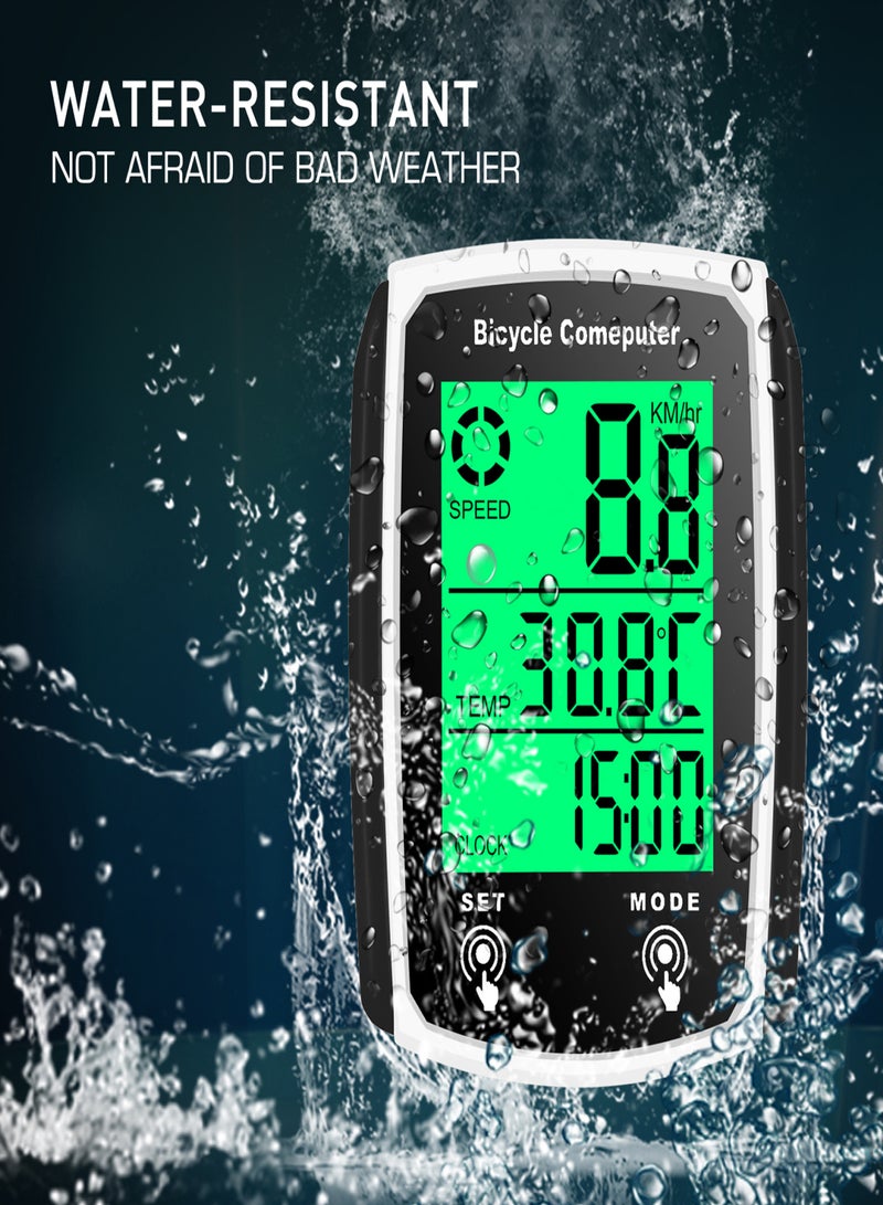Generic Wired Bike Computer 19 Functions Touch Bike Speedometer Odometer Waterproof Bicycle Computer with Backlight  - Image 3