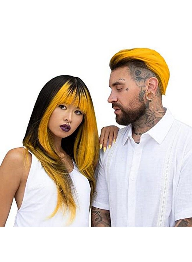 SPLAT Lemon Drop Semipermanent Hair Color (Yellow) Complete Kit With Bleach & Gloves - Image 3