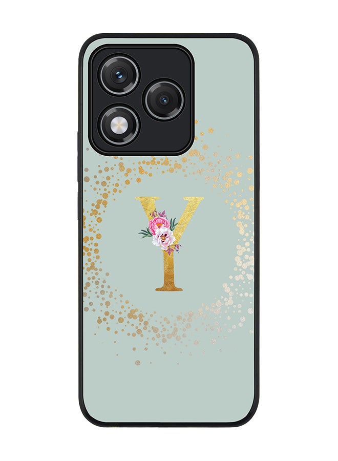 For Honor 400 Lite Case,Slim fit Camera Protection, Shockproof Thin Phone cover  - Custom Monogram Floral - Y  (Light Grey )