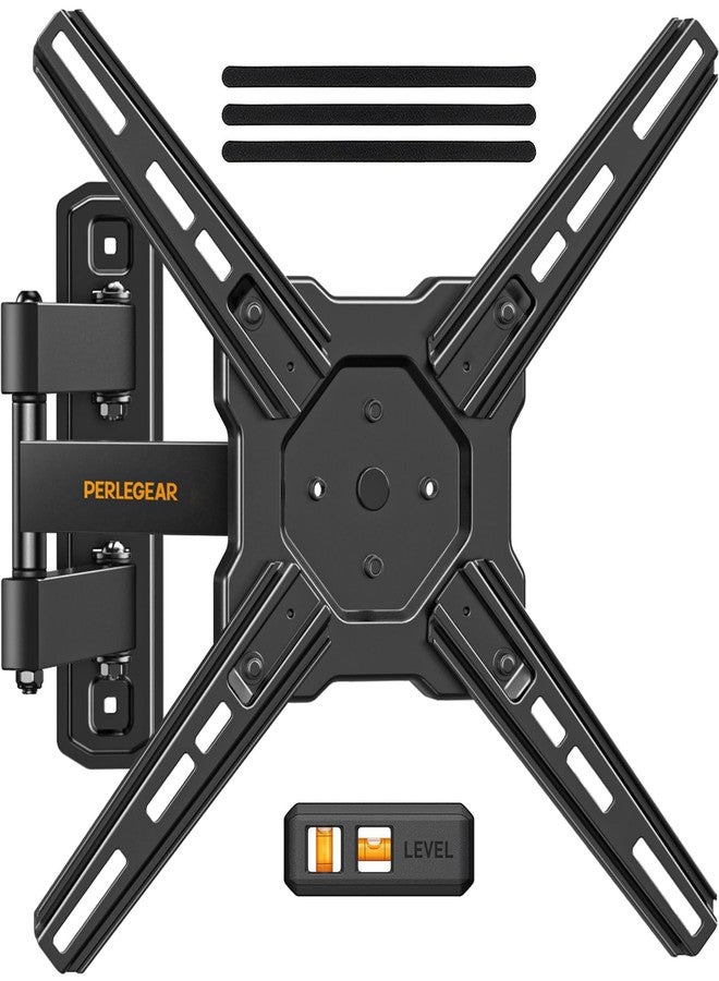 Perlegear Full Motion TV Wall Mount for 23-55 Inch LED LCD Flat Curved TVs with Swivel Articulating Extends Tilt Arm fit Max VESA 400x400mm up to 88lbs - Image 1