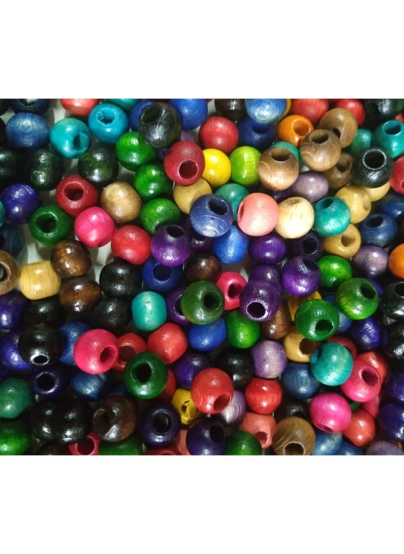 TıkTık AL Mixed Color Wooden Beads, 10 mm Round, 100 gr (±320 Pieces)  - Image 2