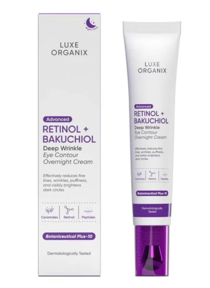 LUXE ORGANIX Advanced Retinol and Bakuchiol Deep Wrinkle Eye Contour Cream 12g  - Image 1