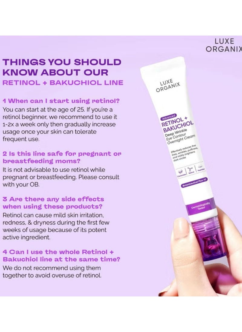 LUXE ORGANIX Advanced Retinol and Bakuchiol Deep Wrinkle Eye Contour Cream 12g  - Image 4