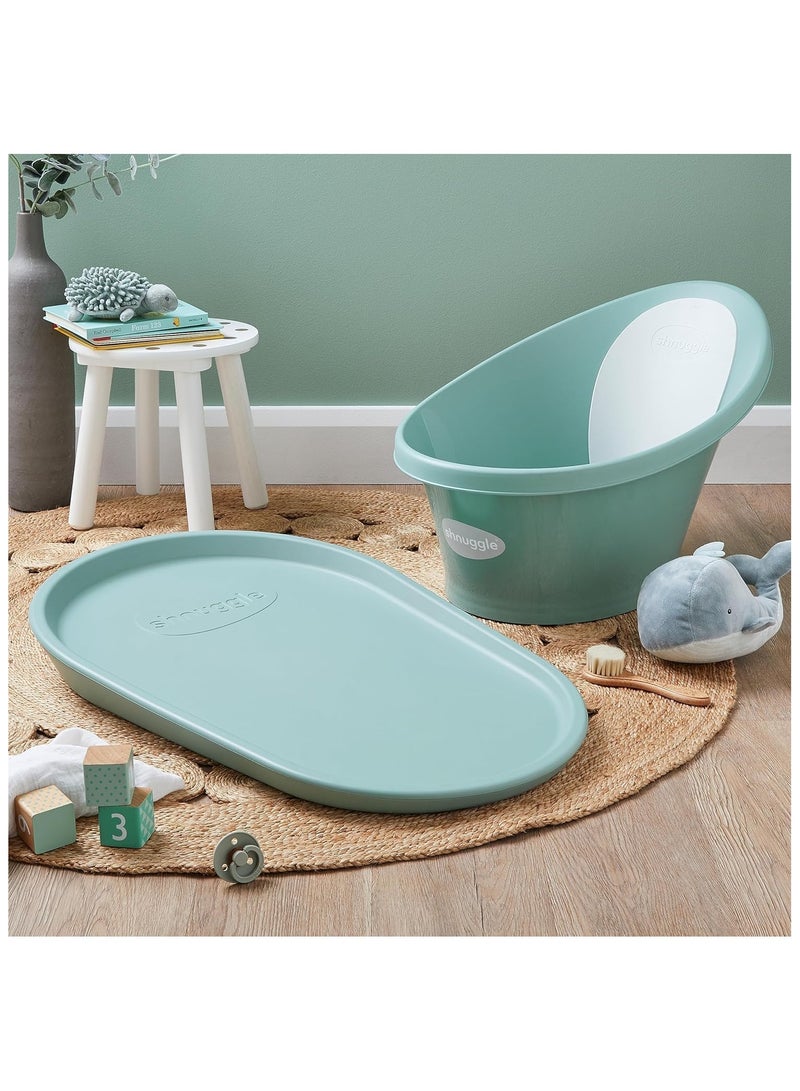 Shnuggle حصيرة تغيير قابلة للضغط | وسادة تغيير حفاضات للأطفال | مادة رغوية ناعمة ودافئة | قاعدة غير قابلة للانزلاق | صحية | غير سامة | سهلة التنظيف ومسحها، لا حاجة لغطاء | أخضر كافور - Image 4