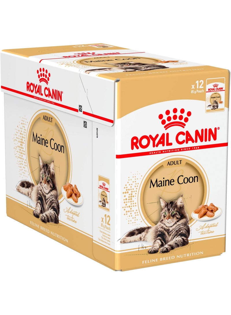 رويال كانين مينكون أكياس طعام القطط الرطبة للبالغين 12X85 جم