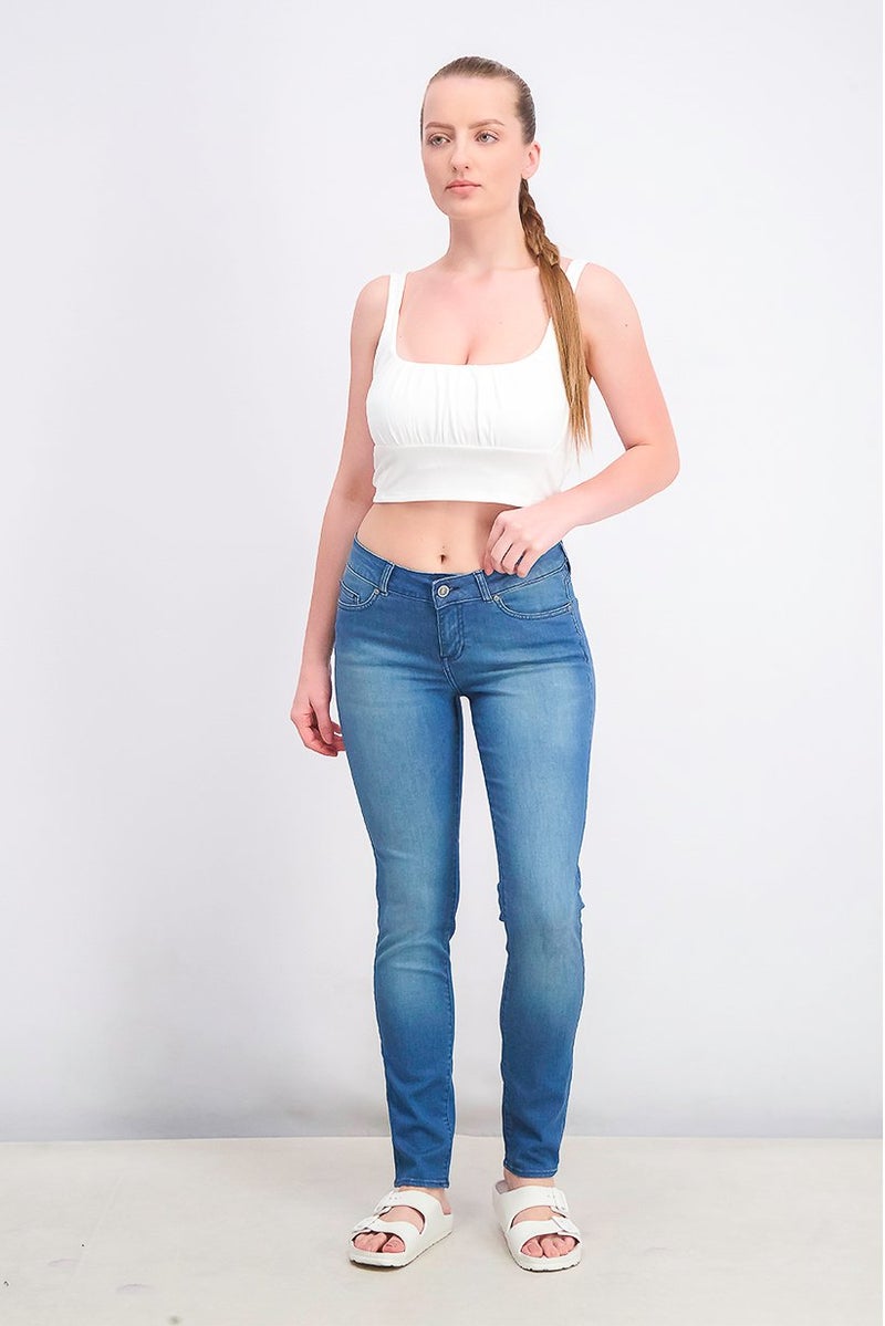Seven 7 Women Regular Fit High Waist Stretchable Denim Jeans, Blue - Image 2