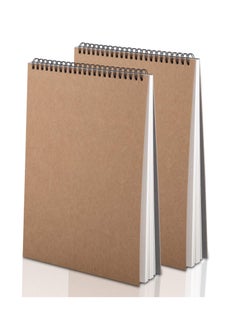 Sketchbook A4 Sketch Book Drawing Pad with 60 Pages 30 Sheets Sketch Pad Spiral Bound Kraft Cover Hardback Art Book 2 Pack