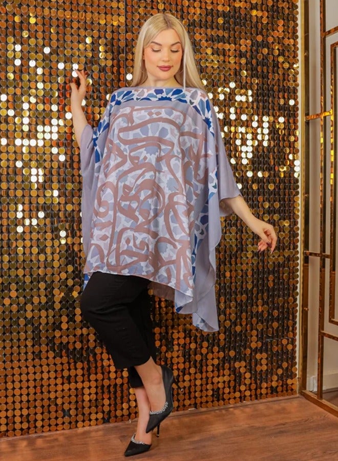 Zmurud "Chiffon Poncho - Printed "  - Image 3
