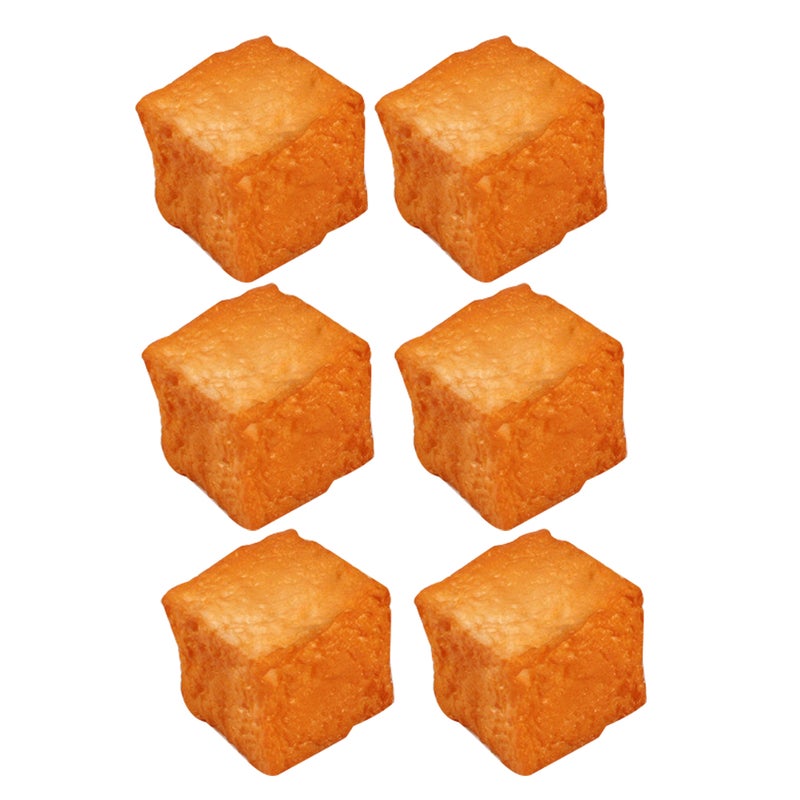 6pcs Artificial Food Fake Fish Tofu Model Photography Prop Fish Bean Curd Models - Image 1