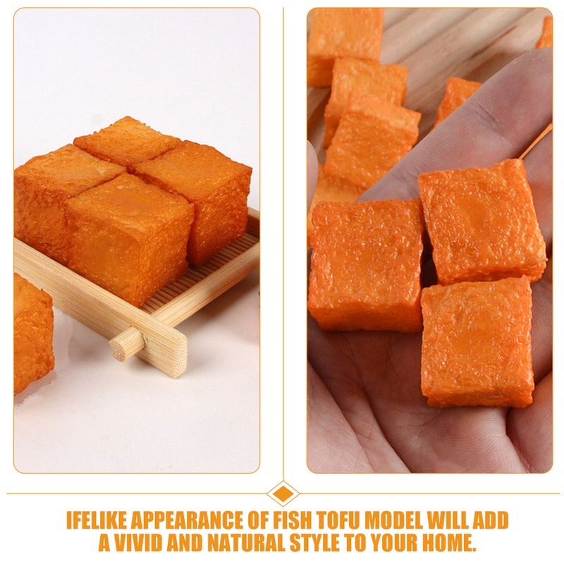 6pcs Artificial Food Fake Fish Tofu Model Photography Prop Fish Bean Curd Models - Image 5
