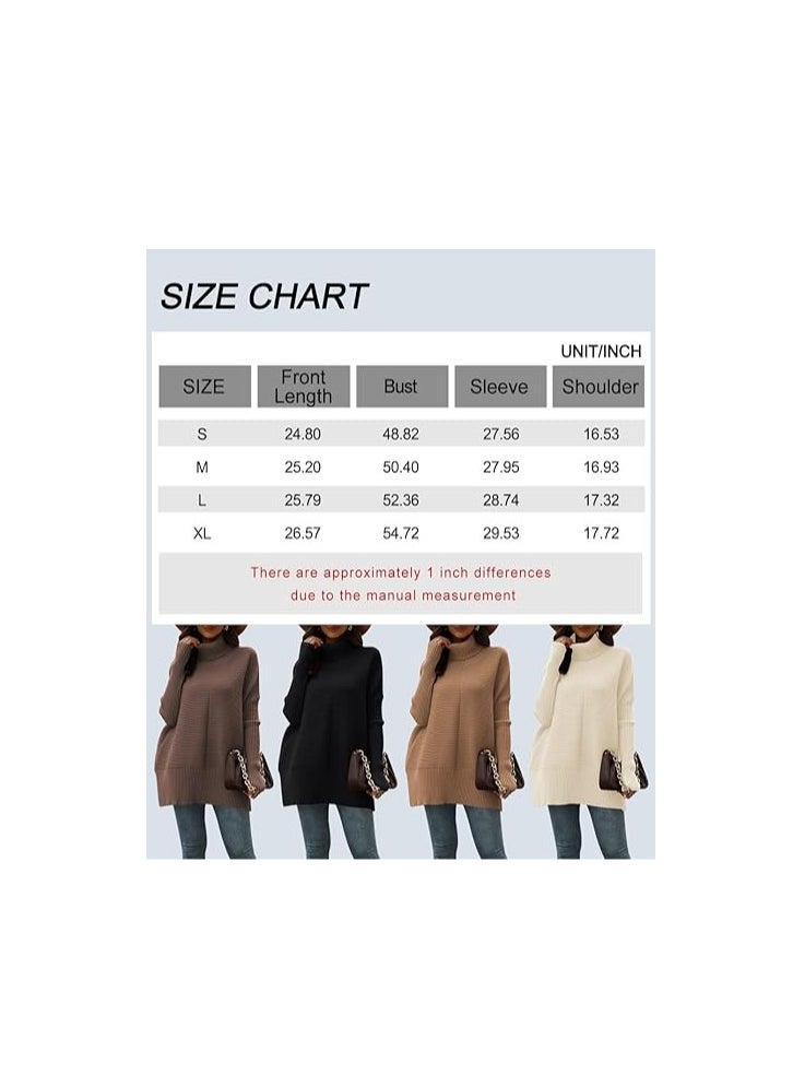 Trendy Oversized Turtleneck Sweater for Women Long Knitted Cozy Pullover Sweaters - Image 2