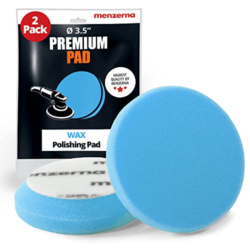 menzerna 3.5 Inch 2X Premium Polishing Pads for WAXING Sealing & Protection I Body Repair Buffing & Polishing Pads with Safety Edge & Velcro Attachment I Washable & Long Lasting - Image 1