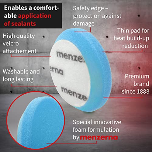 menzerna 3.5 Inch 2X Premium Polishing Pads for WAXING Sealing & Protection I Body Repair Buffing & Polishing Pads with Safety Edge & Velcro Attachment I Washable & Long Lasting - Image 2